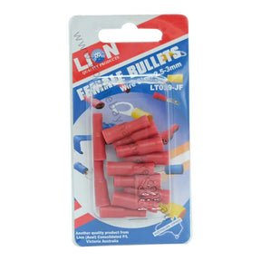 Packaged electrical wire connectors with Lion branding on a white background