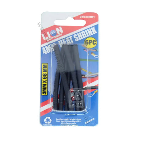 Packaged heat shrink tubing with Lion brand on a white background