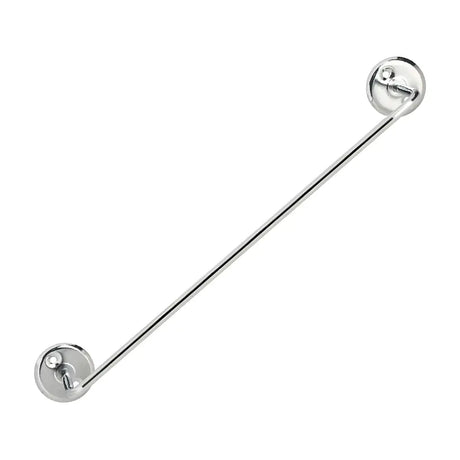 Silver metal handle on a white background