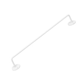 White metal rod with circular ends on a white background