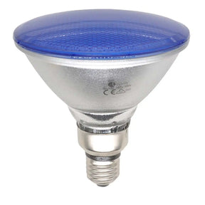 Light bulb with blue top on a white background