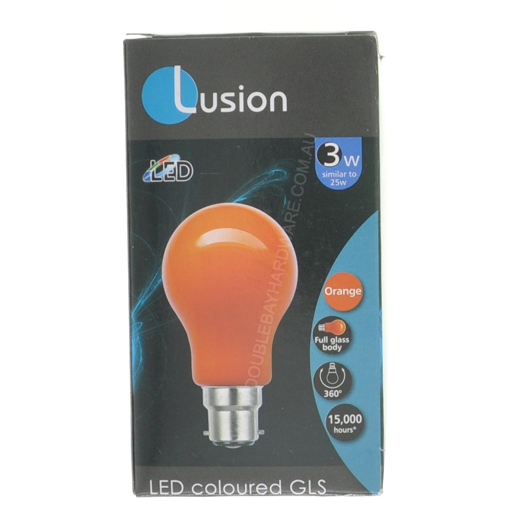 gls led light bulb B22 240V 3W Orange
