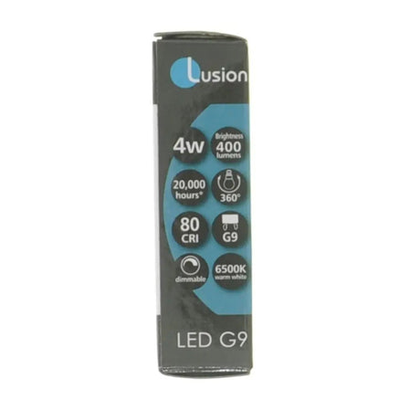 Lusion LED G9 packaging on a white background