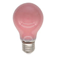Pink light bulb on a white background