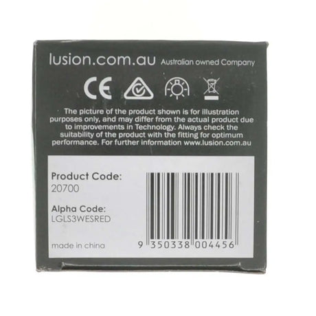 Product packaging with branding, product code, and barcode on a white background