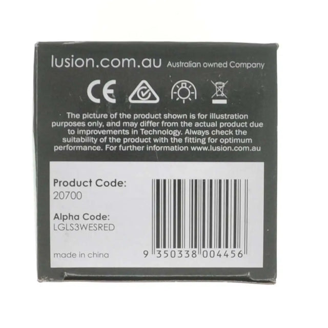 Product packaging with branding, product code, and barcode on a white background