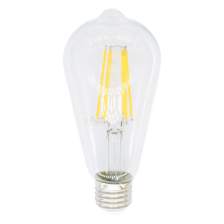 Clear LED light bulb on a white background
