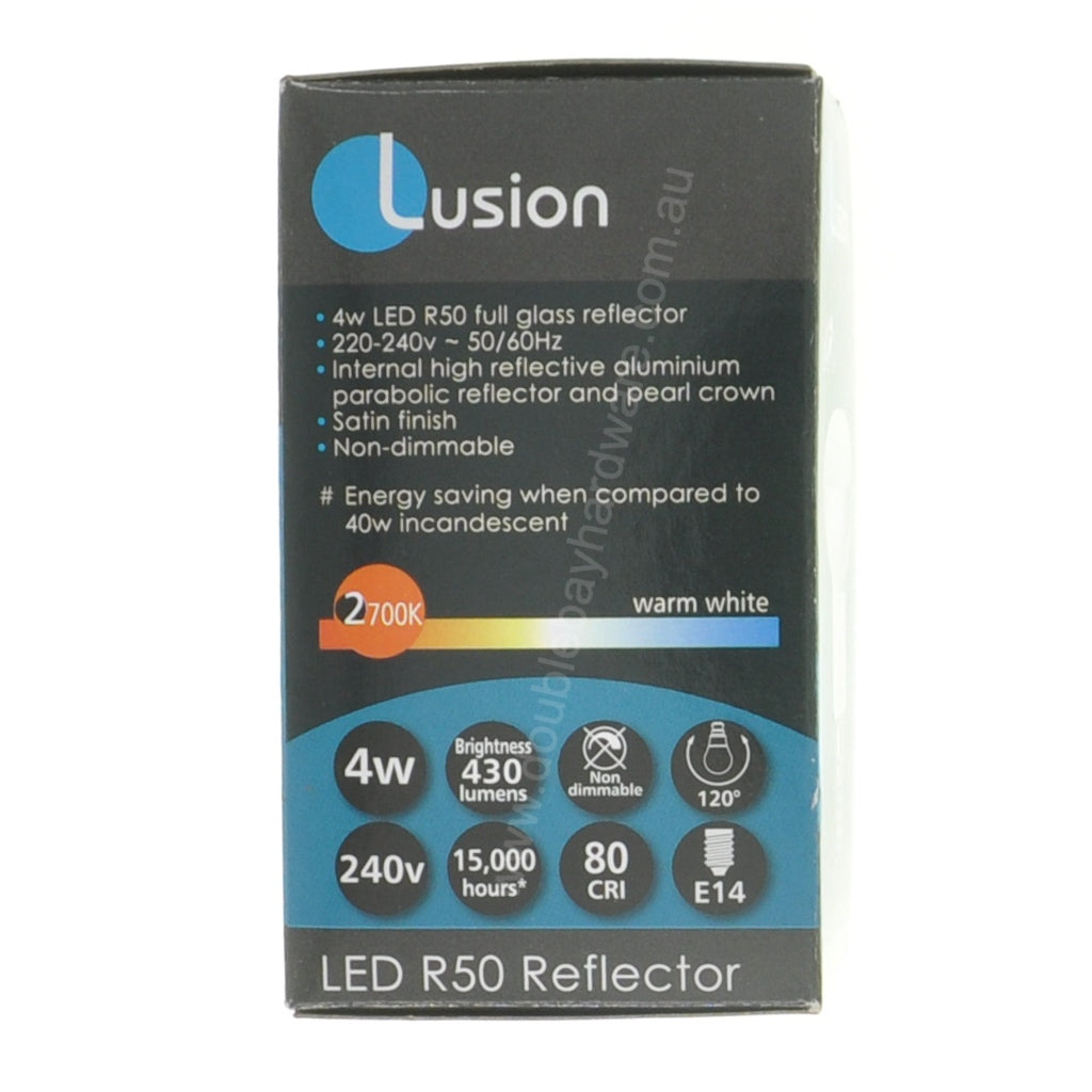 LUSION R50 Reflector LED Light Bulb E14 240V 4W W/W 20911