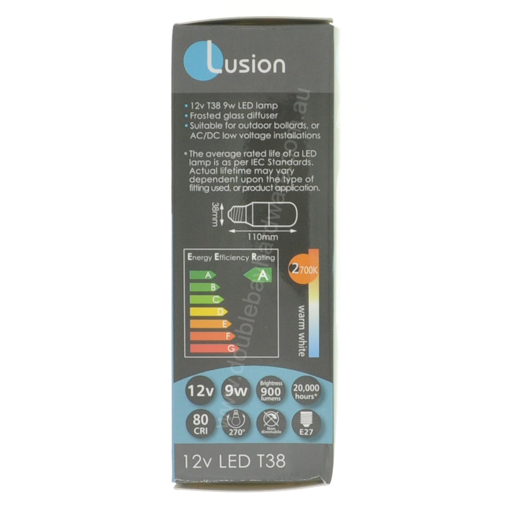 Lusion T38 LED Light Bulb 12V 9W W/W Frosted 21002