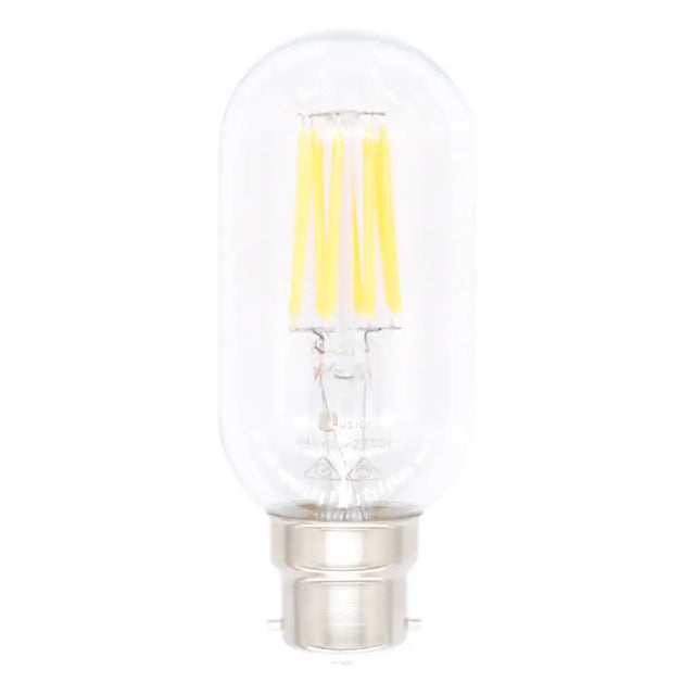 Clear LED light bulb on a white background
