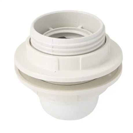 White plastic fitting on a white background