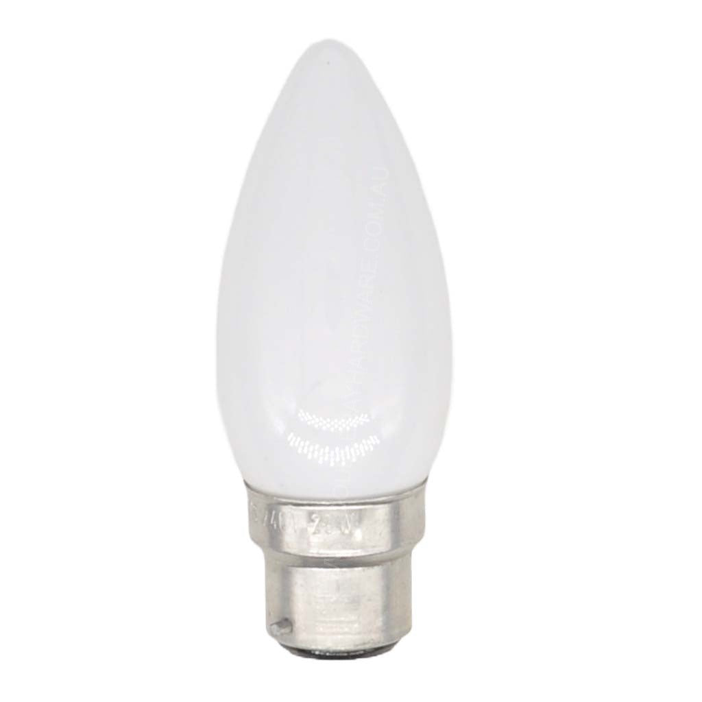 Lampways Candle Incandescent Light Bulb B22 240V 25W Pearl