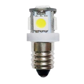 LED light bulb with E12 base on a white background