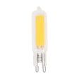 LED light bulb with a yellow center on a white background