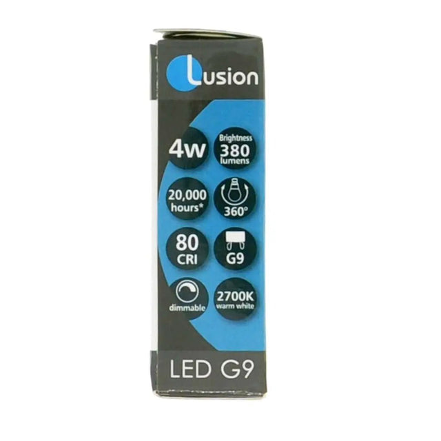 Lusion LED G9 packaging on a white background