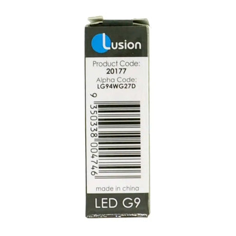 Lusion LED G9 packaging on a white background