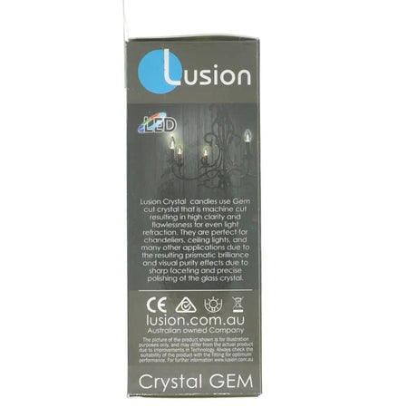 Lusion Crystal Gem packaging with product details on a white background