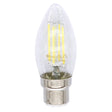 Clear LED light bulb on a white background