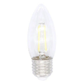 Clear light bulb on a white background