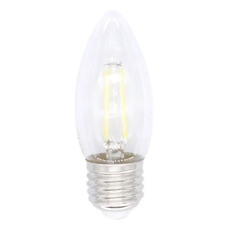 Clear light bulb on a white background
