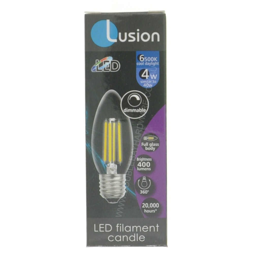 Lusion Candle Filament LED Light Bulb E27 240V 4W C/DL 20245