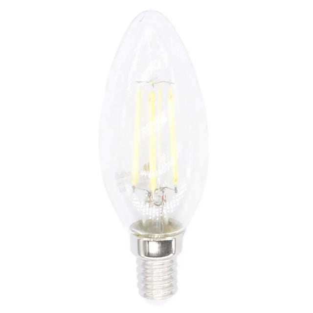 Clear LED light bulb on a white background