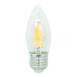 Clear LED light bulb on a white background
