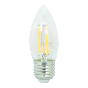 Clear LED light bulb on a white background
