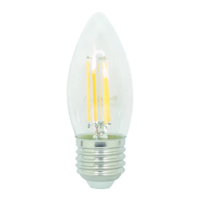 Clear LED light bulb on a white background