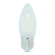 White LED candle light bulb on a white background