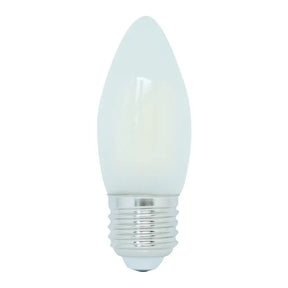 White LED candle light bulb on a white background