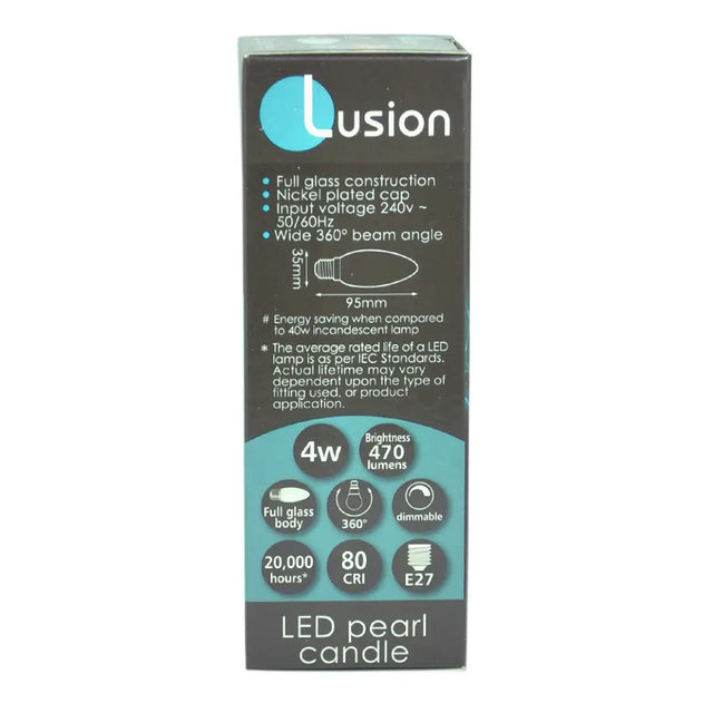 Lusion LED pearl candle packaging on a white background