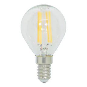 Clear LED light bulb on a white background