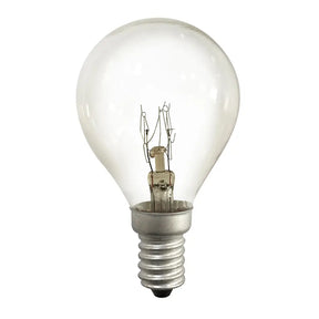 Clear light bulb on a white background