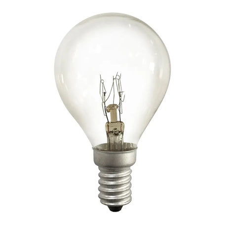 Clear light bulb on a white background