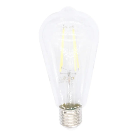 Clear LED light bulb on a white background
