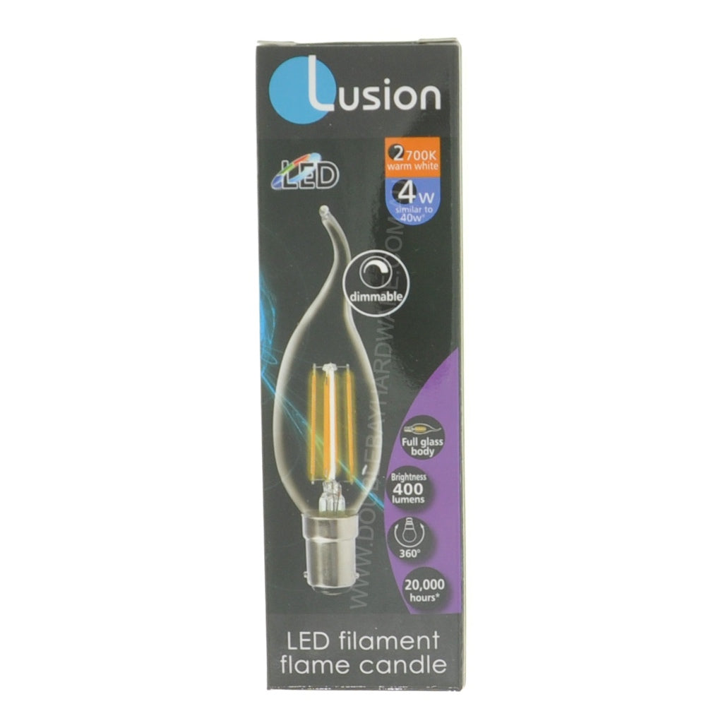 Lusion Flame Candle Filament LED Light Bulb B15 240V 4W W/W 20251