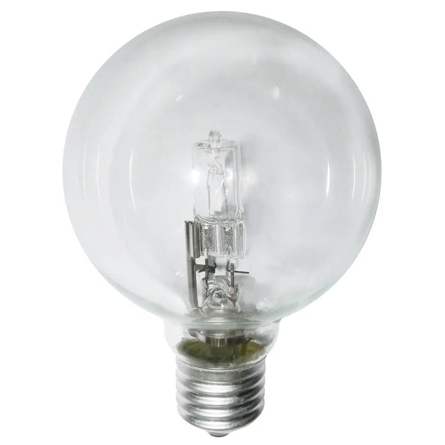 Clear globe light bulb on a white background
