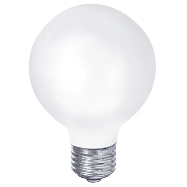 White light bulb on a white background
