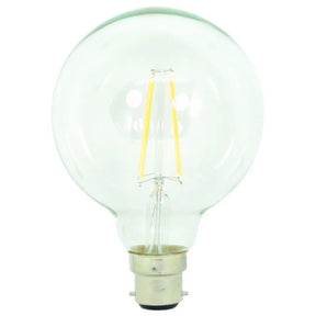 Clear LED light bulb on a white background