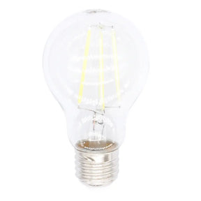 Clear light bulb on a white background
