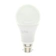 White LED light bulb with base on a white background
