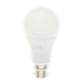 White LED light bulb with base on a white background