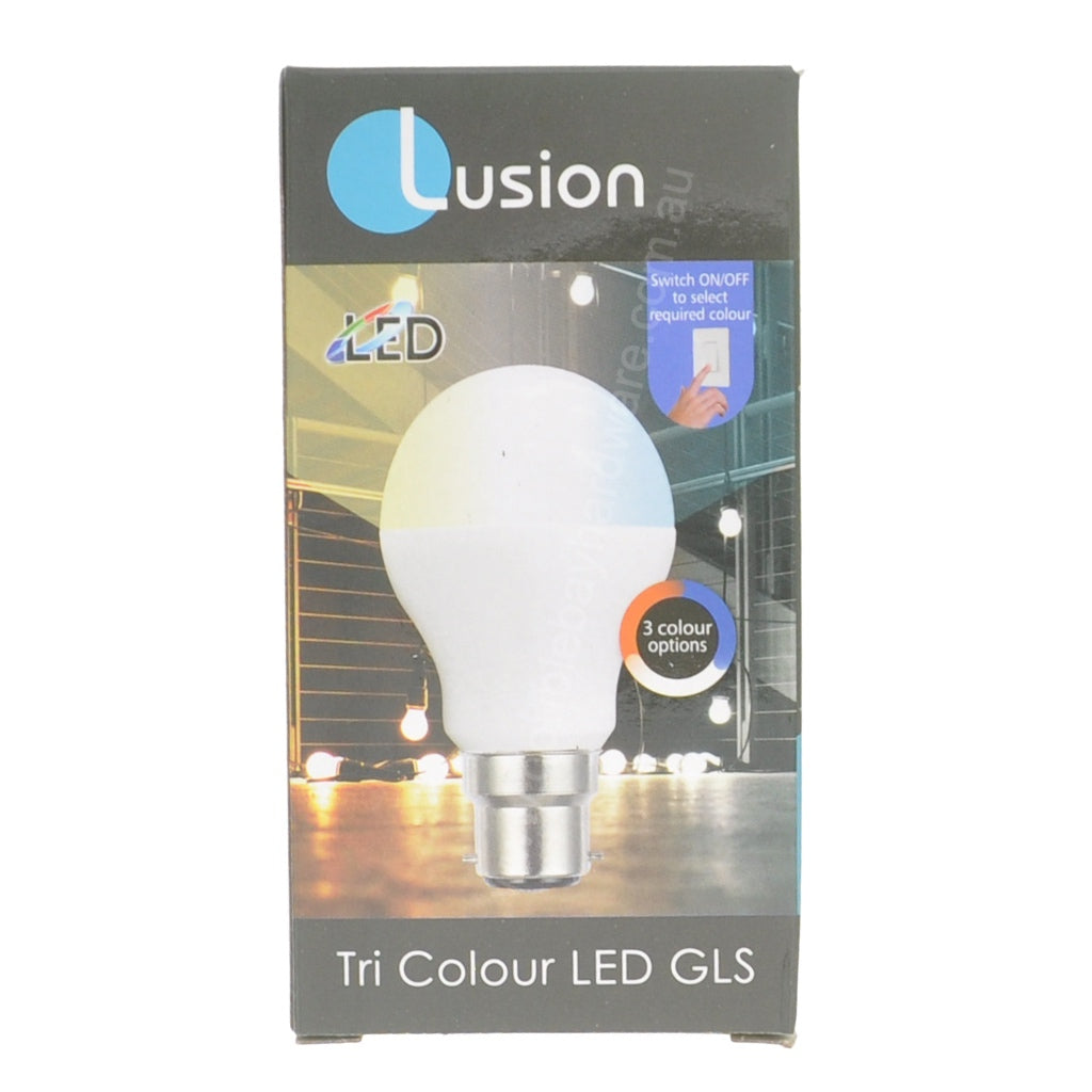 Lusion GLS Tri Colour LED Light Bulb B22 240V 10W 20601
