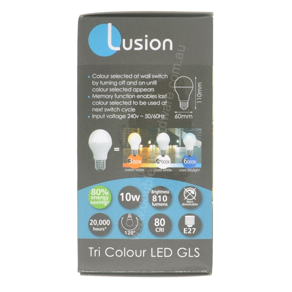 Lusion GLS Tri Colour LED Light Bulb E27 240V 10W 20600