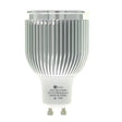 LED light bulb with ribbed design on a white background