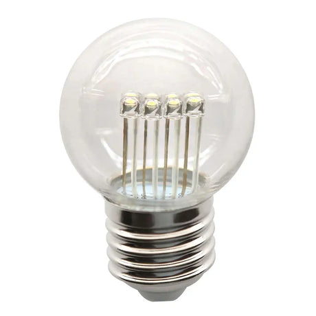 Clear LED light bulb on a white background