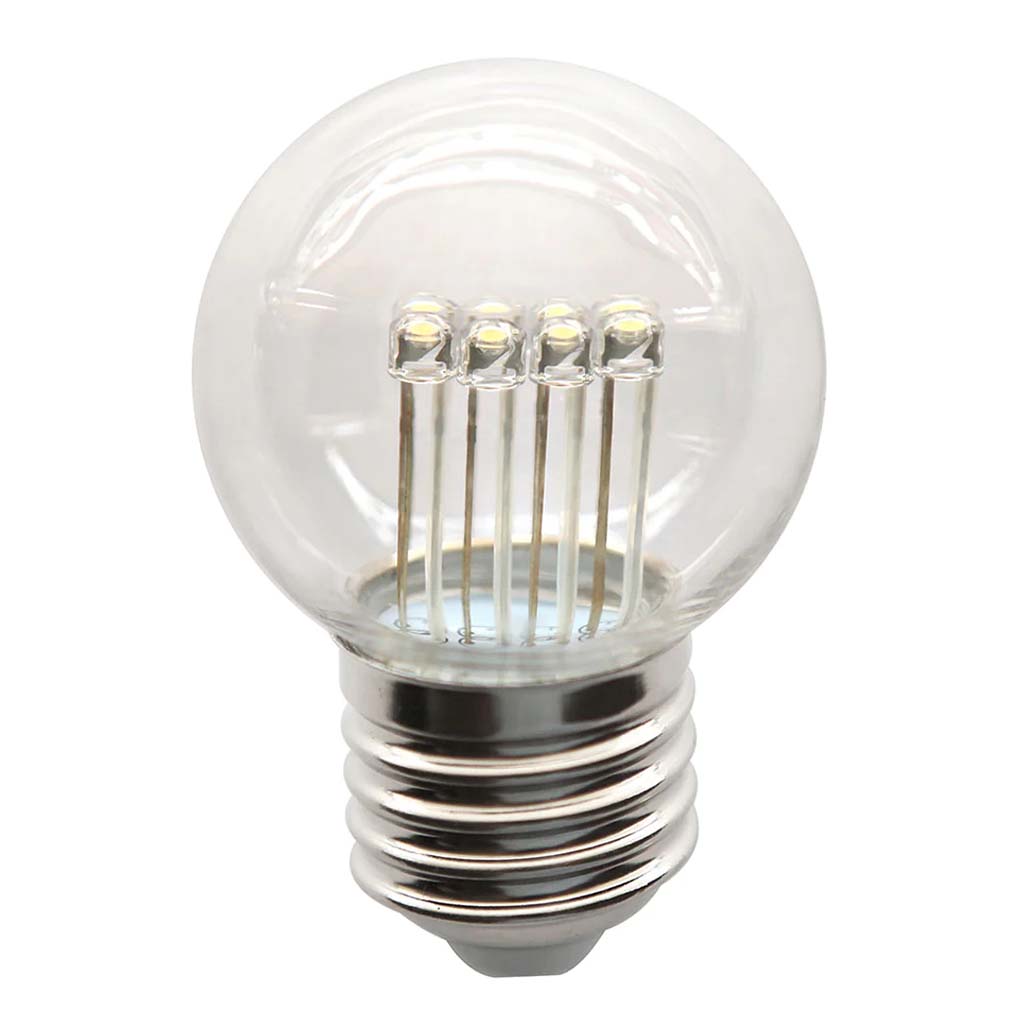 Lusion Glitter Fancy Round LED Light Bulb E27 240V 1W W/W 20195