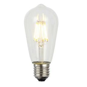 Clear LED light bulb on a white background