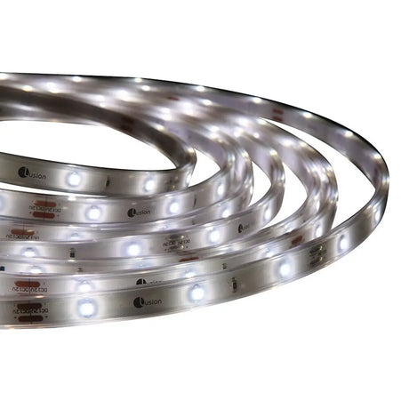 Roll of LED strip light with visible brand logo on a white background